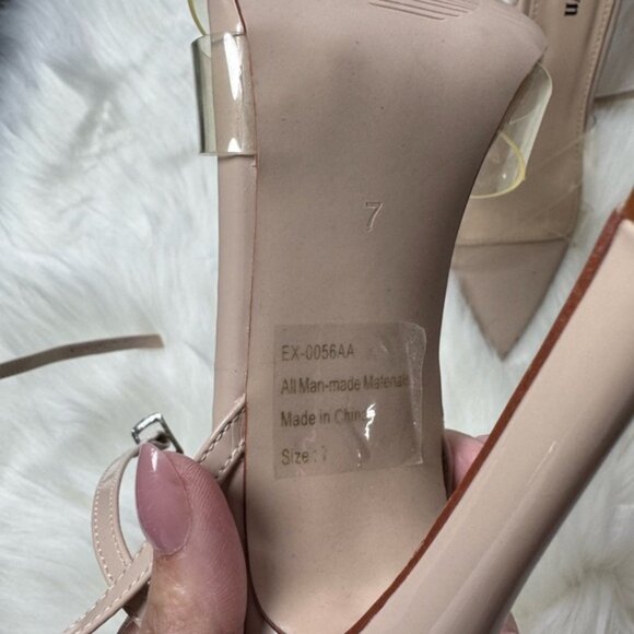 superdown Beige Heels with Clear Straps - Picture 4 of 6